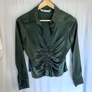 Zara fitted satin effect top
